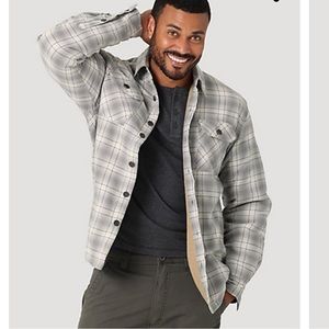 NWT Wrangler HEAVYWEIGHT Plaid Sherpa Lined Shirt Jacket Mens Large Tall